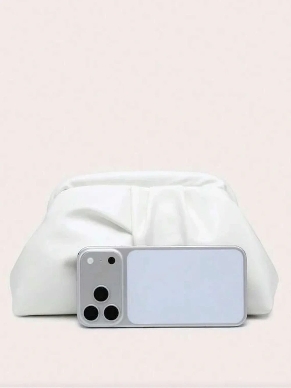 White Woven Clutch Bag -